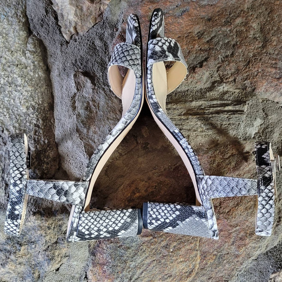 Nine West Pixel Black Snake Embossed Heel - Picture 5 of 8